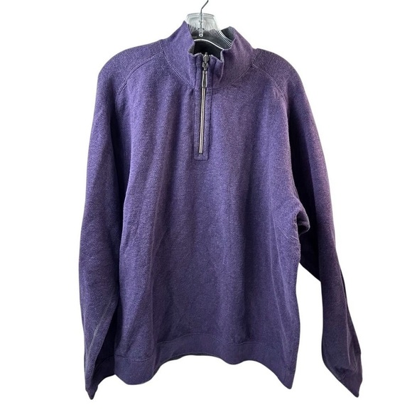 Tommy Bahama Men's Purple Quarter Zip Pullover Sweater Size L - Picture 1 of 10